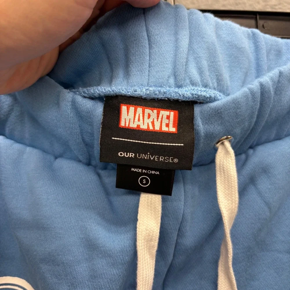 Marvel Sweatpants Mens Small Fantastic 4 First Steps Blue Graphic Joggers